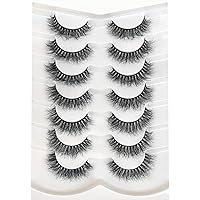Vista 53 de Pooplunch Pestañas postizas de pelo de visón sintético, estilo de ojo de gato, paquete de pestañas postizas naturales esponjosas, paquete múltiple
