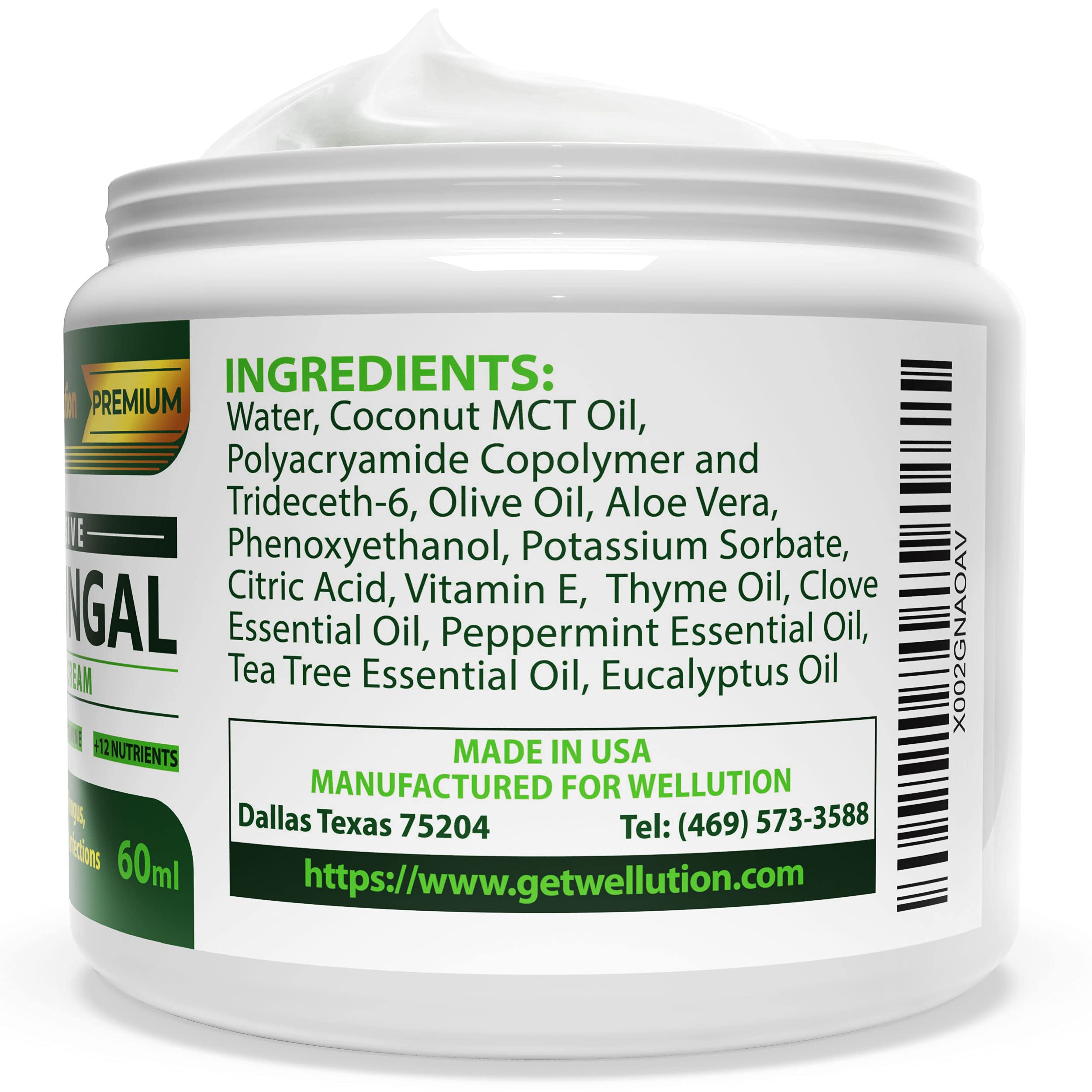 Antifungal Cream Natural Hair, Skin & Nail All in One, Intensive