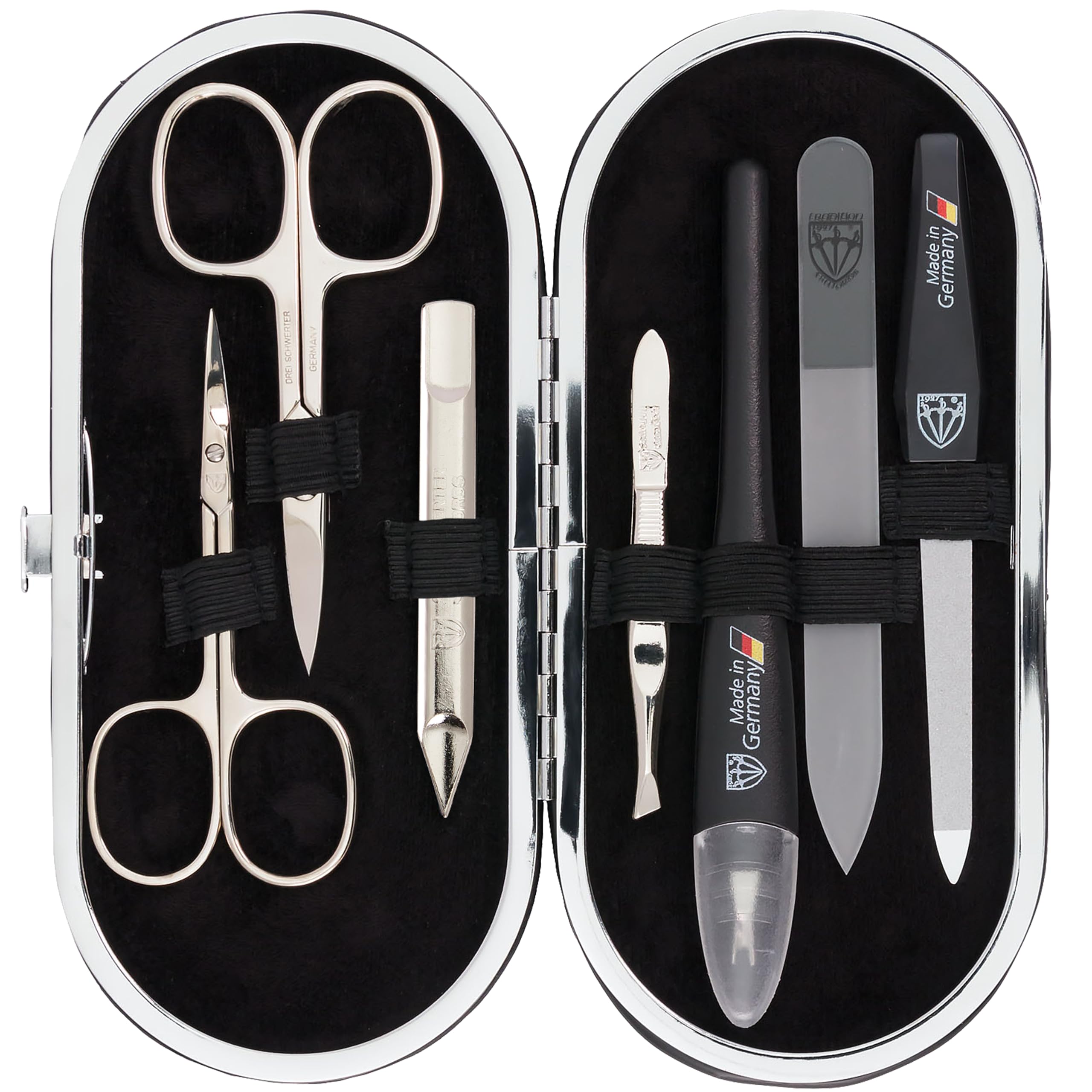 Trois épées | Exclusif Étui de manucure – pédicure – Soin des Ongles Kit/de 5 pièces | qualité – Fabriqué à Solingen – Différentes couleurs