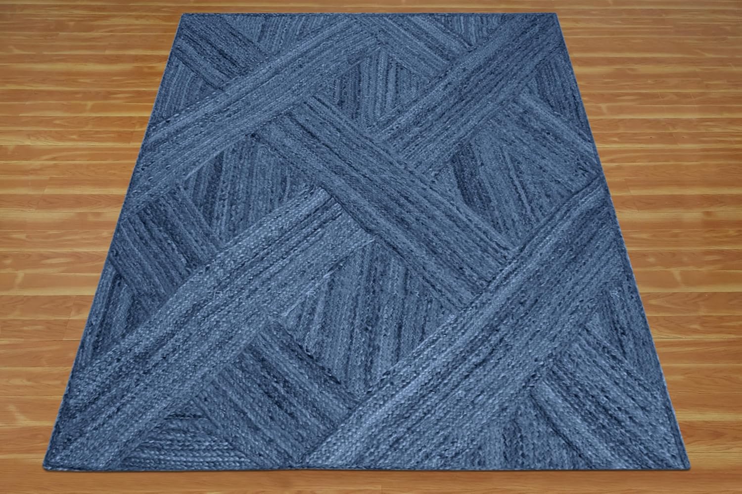 Heavy Material Hand Braided Jute Rug 3x15 Kilim Runner Rug Natural Jute Rug Geometric Pattern Blue Hand Woven Rug Flatweave Rug Indoor Outdoor Rugs for Hallway Runner Stair Runner Corridor Runner