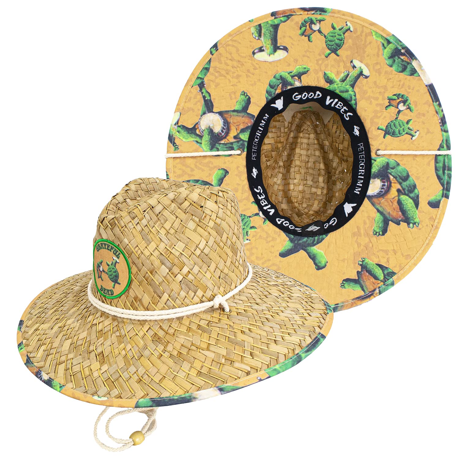 Peter Grimm Dancing Turtles Lifeguard Straw Hat Natural