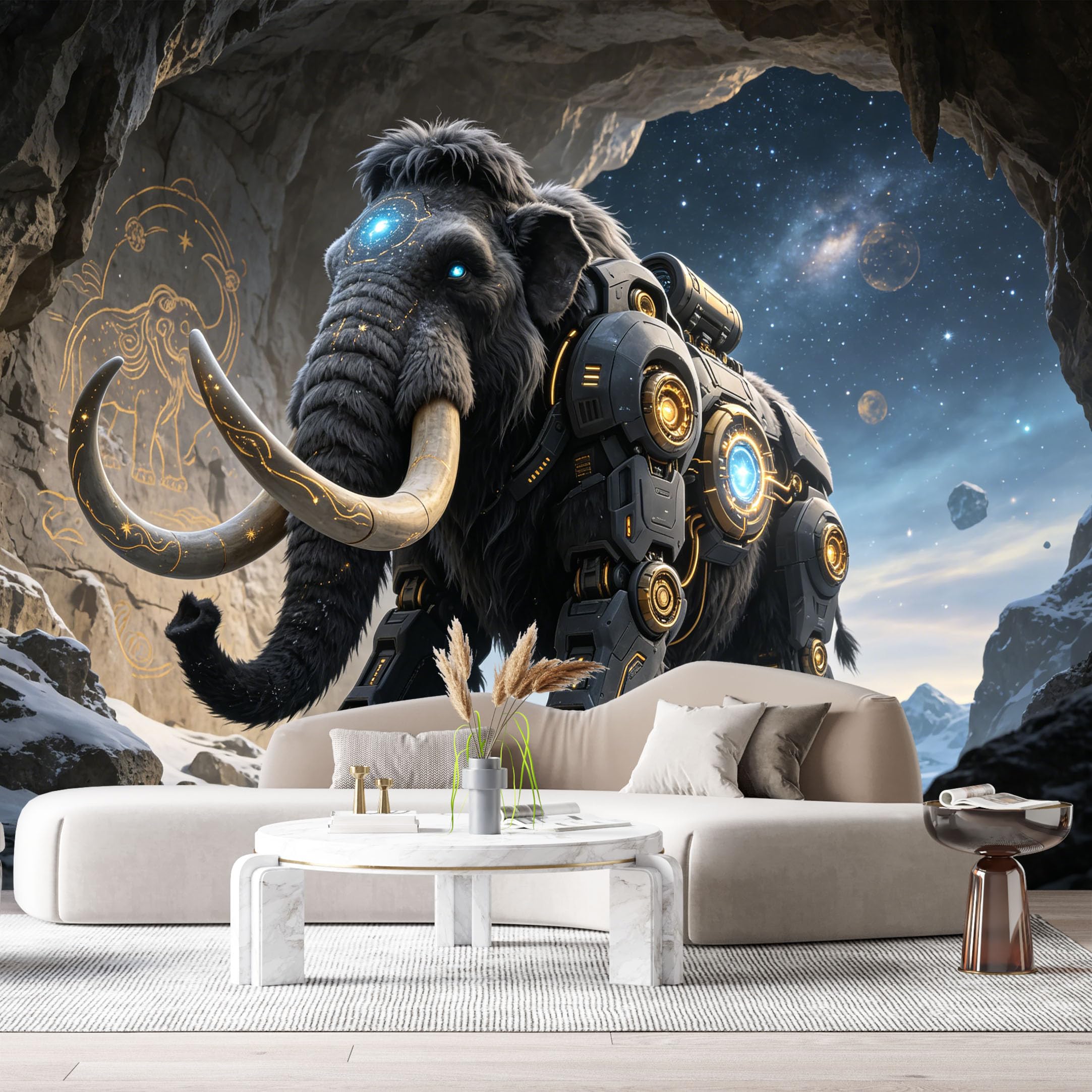 Custom Size Wall Mural Ancient Biological Mech Futuristic Mechanical Armor Science Fiction Robot Textured 3D Trompe L'Oeil SelfAdhesive Removable Wallpaper Esports Game Room Studio