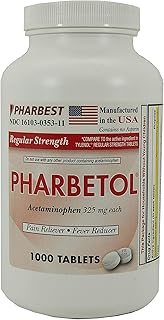 Pharbest Acetaminophen 325 mg 1000 Count Tablets