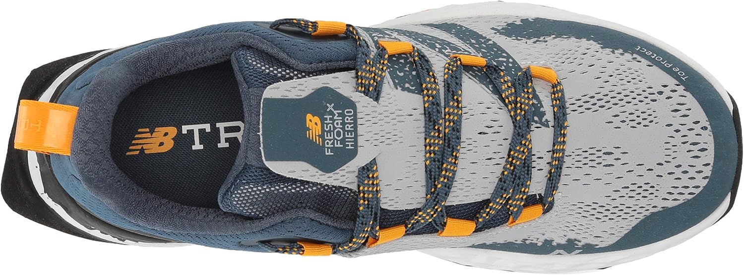 New Balance Men's Fresh Foam Hierro V5 Trail Running Shoe 8 Wide Light Aluminum/Chromatic Yellow