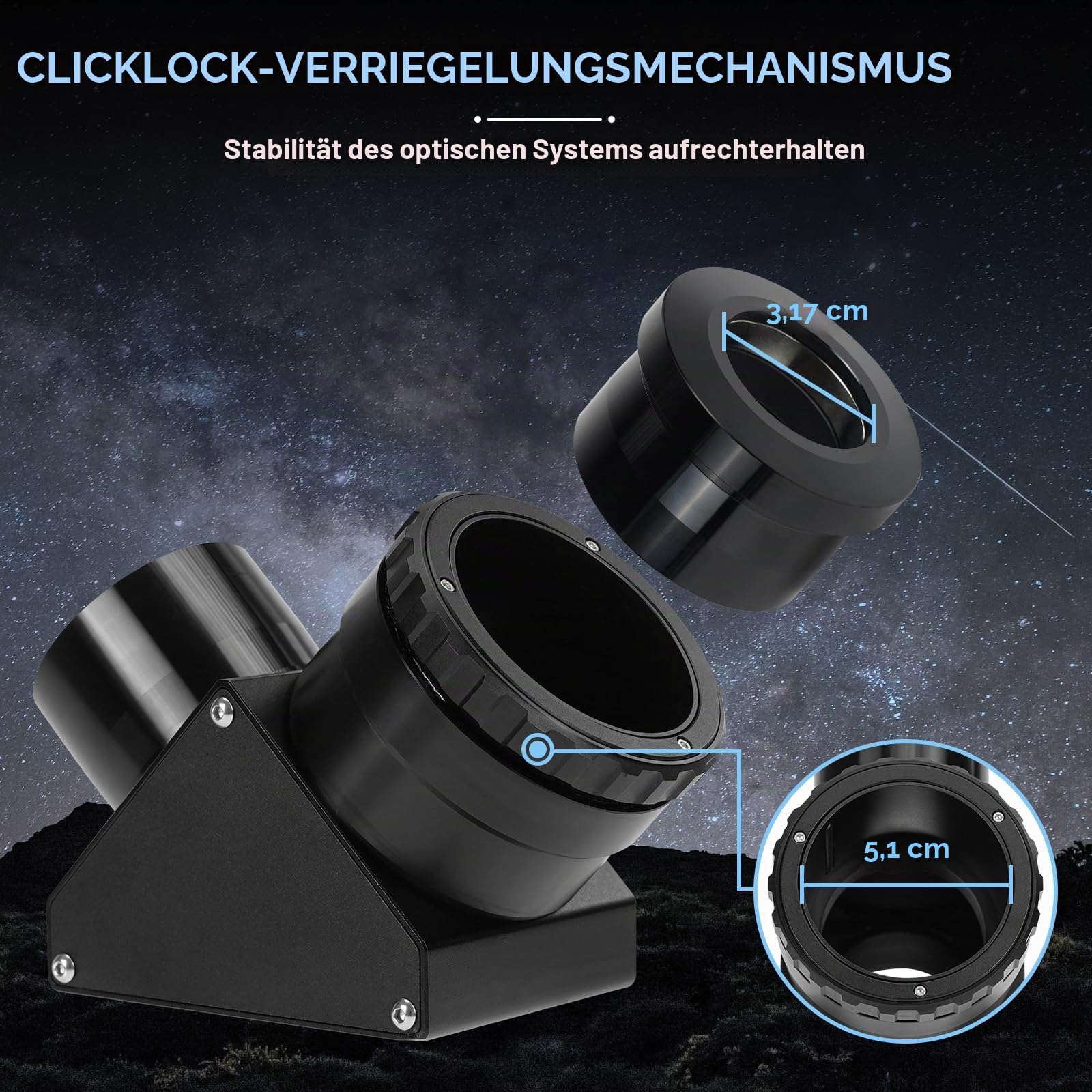 Svbony SV223 Diagonalspiegel, 2" 90° Stern Zenitspiegel mit 1,25" Adapter und Kohlefasermaterial, 99% Reflexionsvermögen, Zenitspiegel für Planetarische Deep Sky Visualisierung