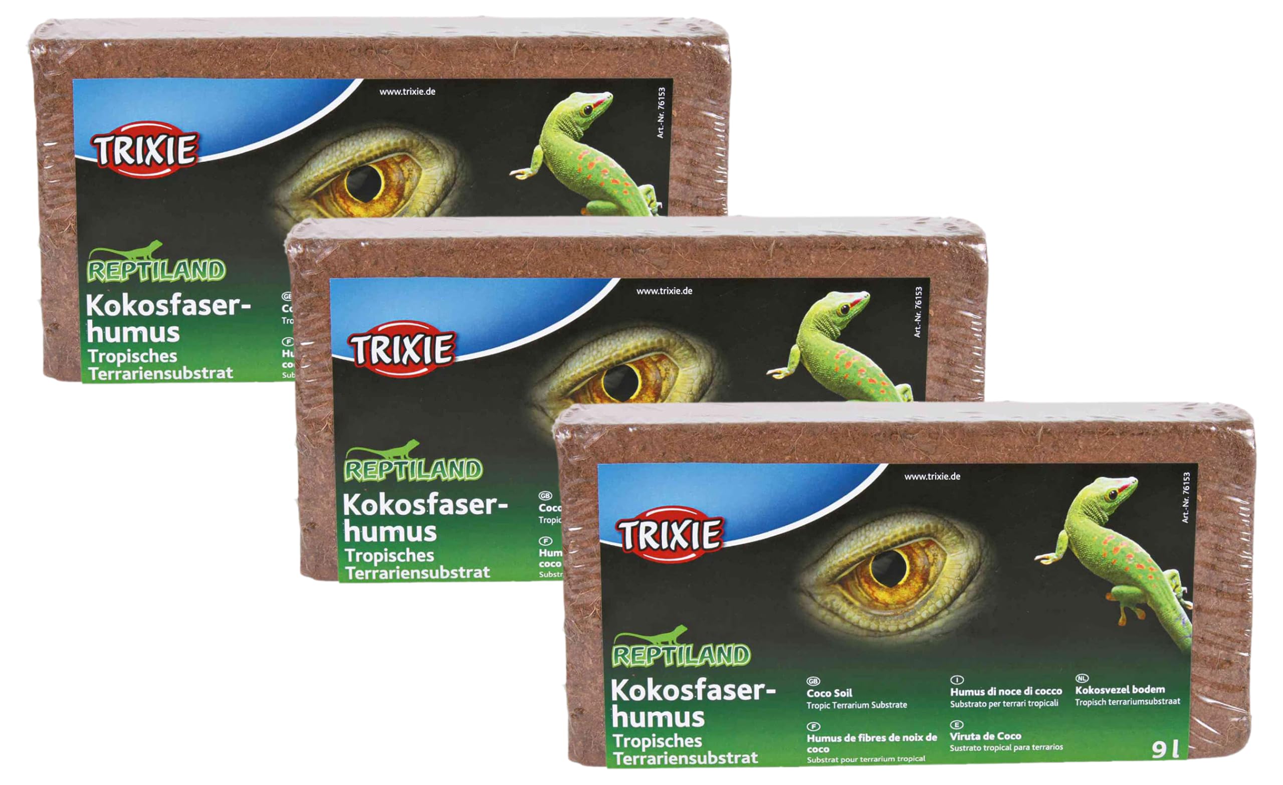 TRIXIE 76153 Kokosfaserhumus, Substrat, gepresst, ergibt 9 l (3er Pack)