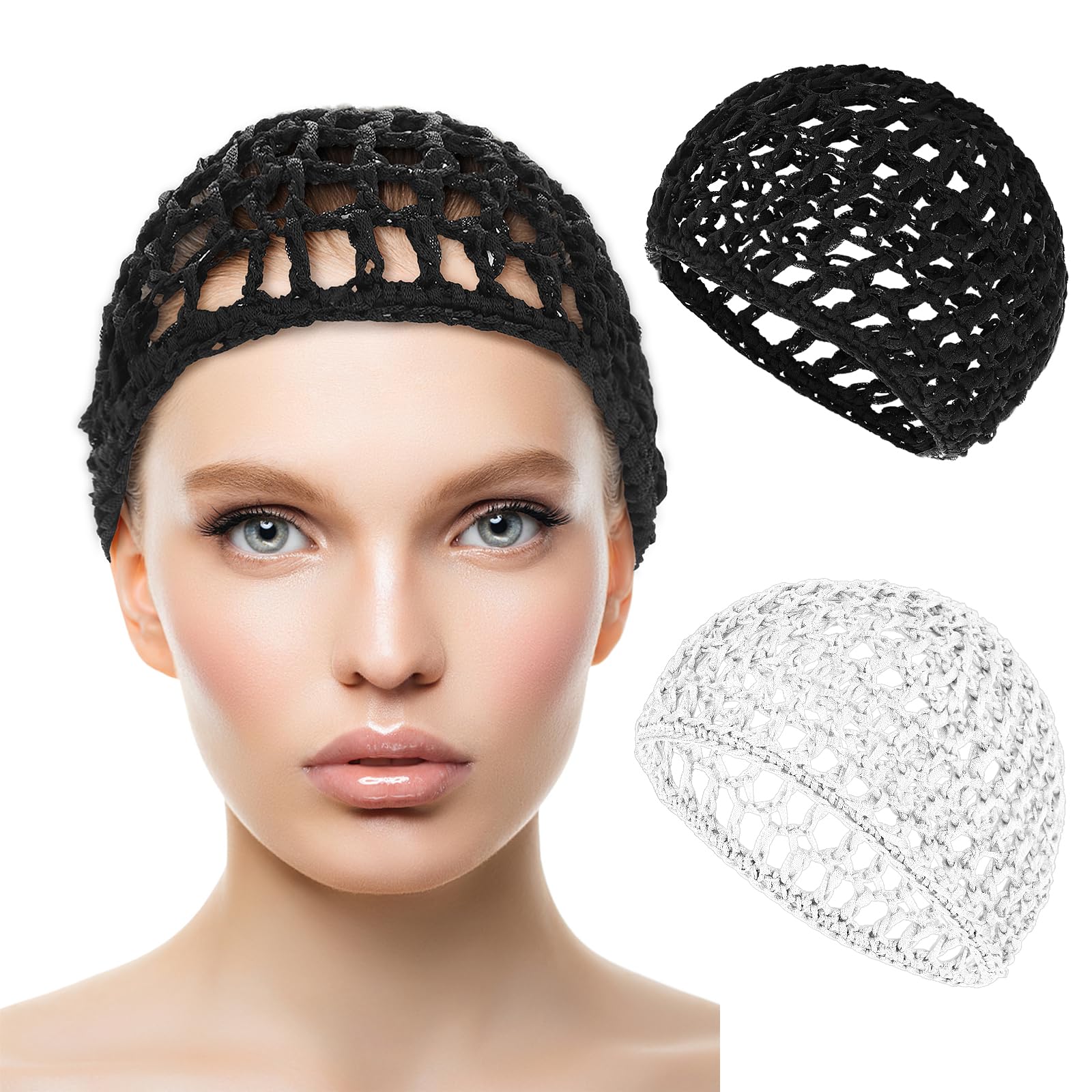 Wig Cap Thick Long Hair Caps Adjustable Net Mesh Braided Weaving Making Crochet Sew Weave Fishnet Grip Headband