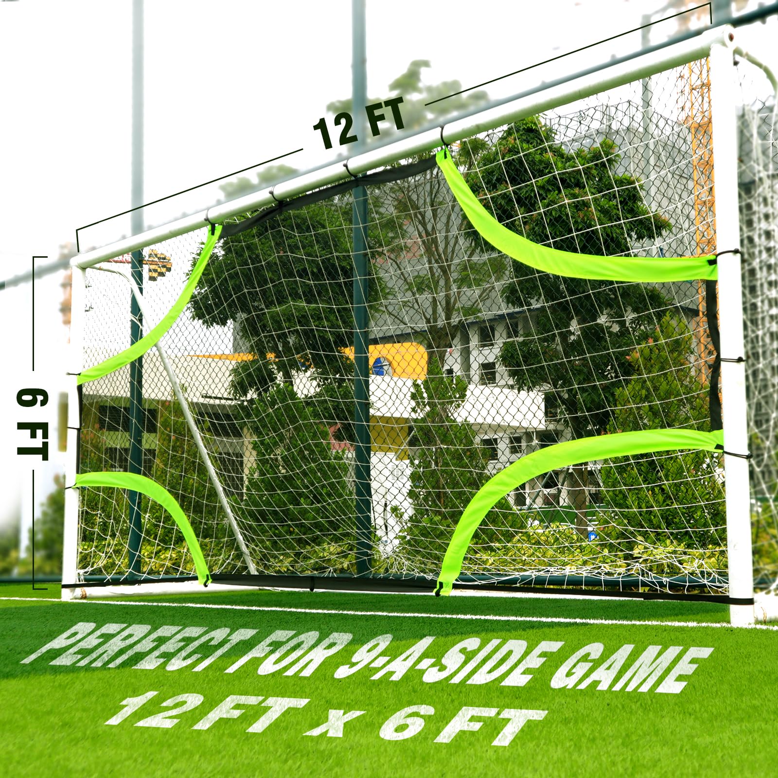 Rete Bersaglio per Porta da Calcio, Ideale per Allenamento di tiro, Portatile e Facile da riporre (Solo Rete e Telaio Non Inclusi).