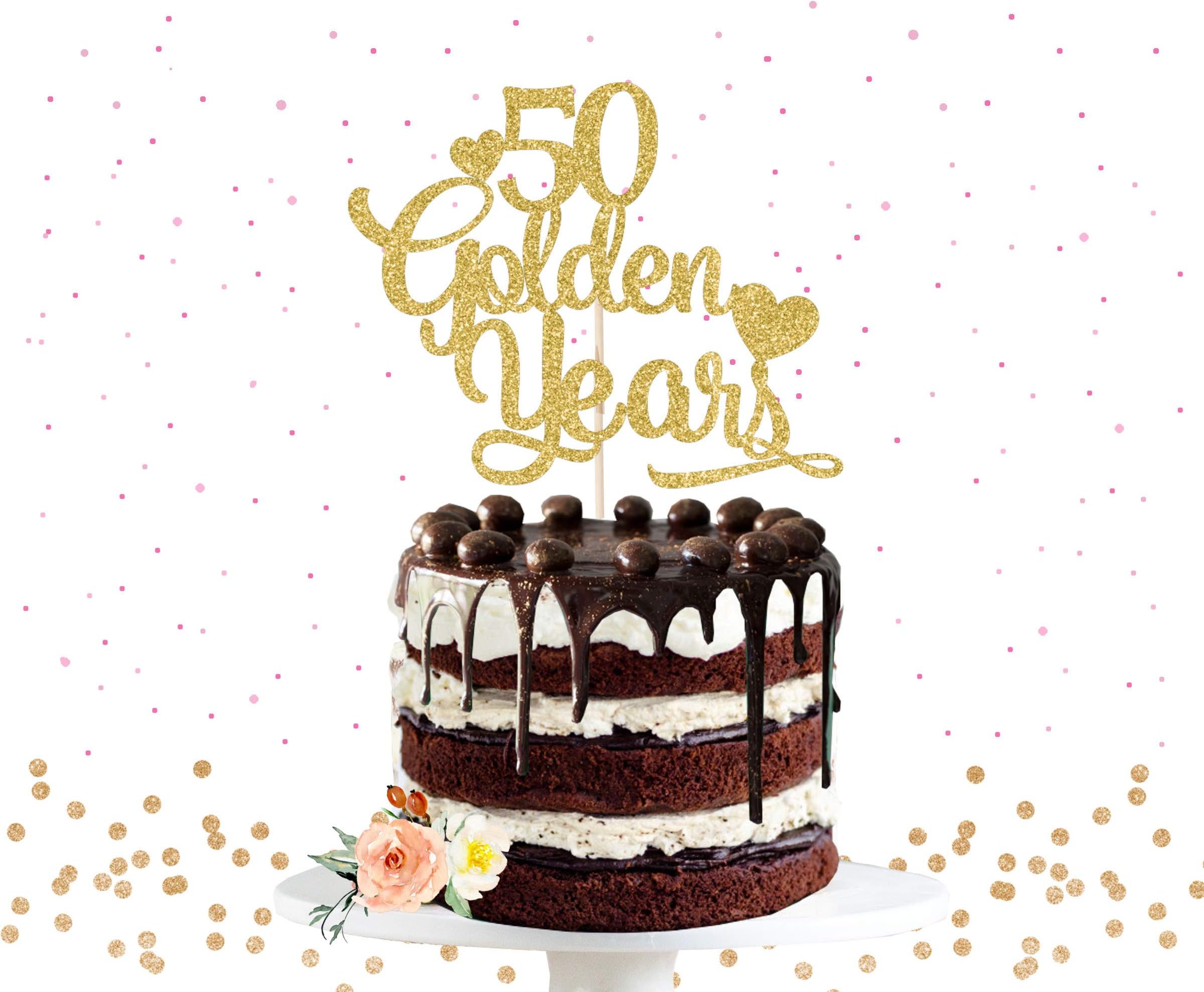 50th Anniversary Cake Topper, golden years cake topper, Anniversary cake topper, wedding cake topper