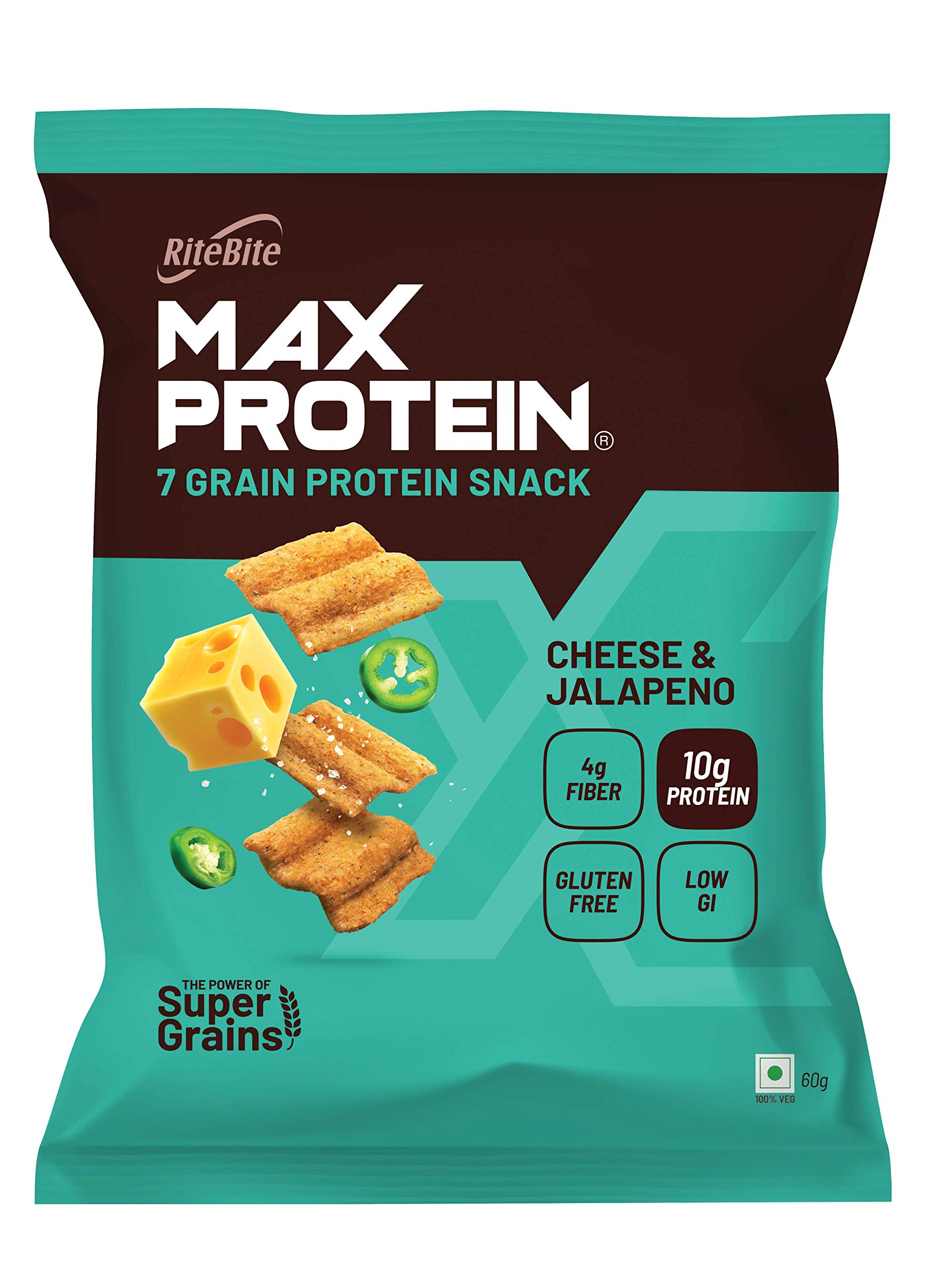 RiteBite Max Protein Chips - 60 g (Cheese and Jalapeno)