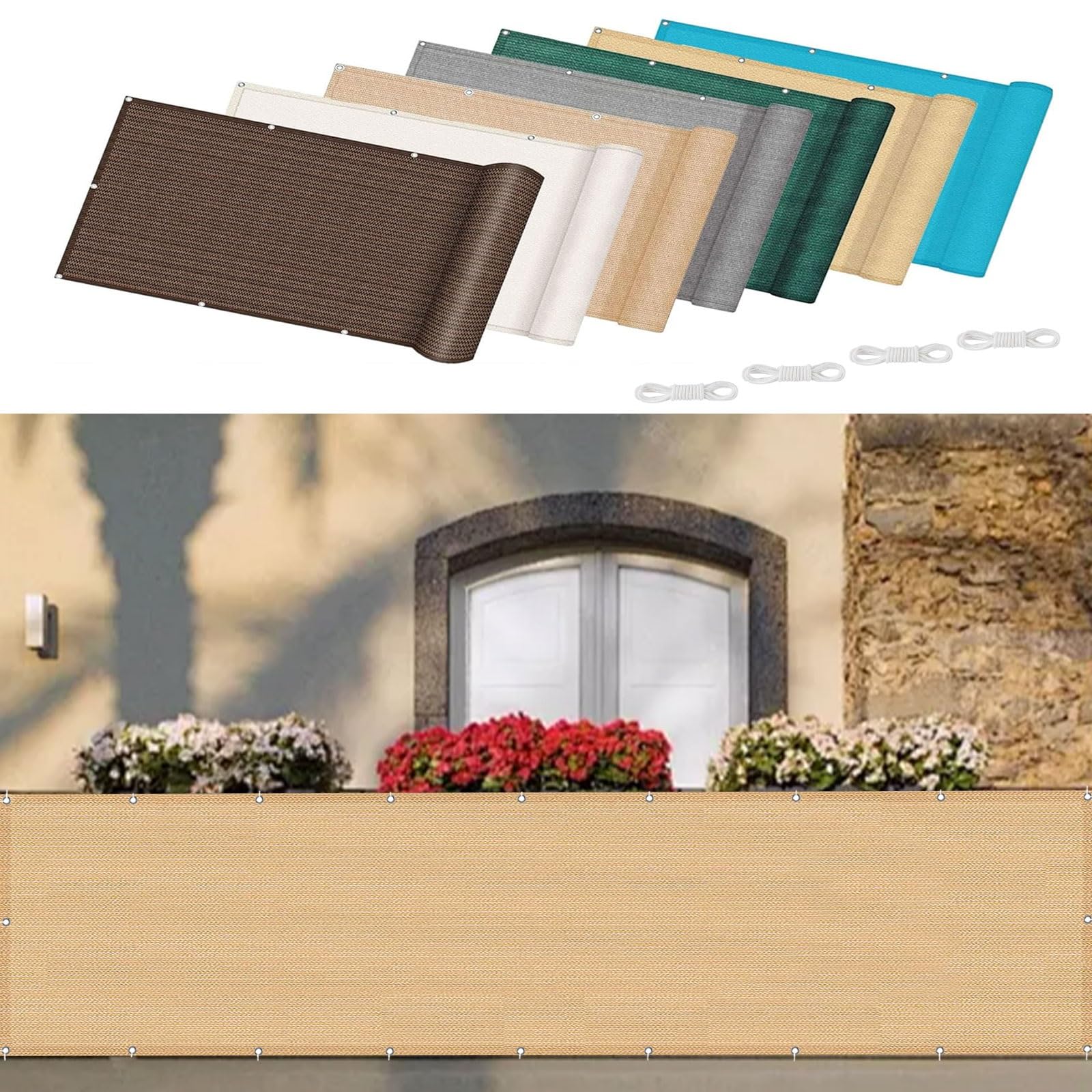Housse latérale anti-vis-à-vis pour balcon exposé au soleil