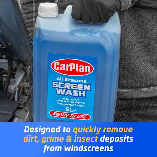 CarPlan All Seasons Ready Mixed Screen Wash, Removes Dirt, Grime, Prevents Freezing, 5 Litres - 3