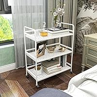 Vista 40 de 3-Tier Metal Utility Multipurpose Rolling Cart,Large Capacity Heavy Duty Cart with Lockable Wheels for Kitchen,Living Room,Office,Bathroom Storage