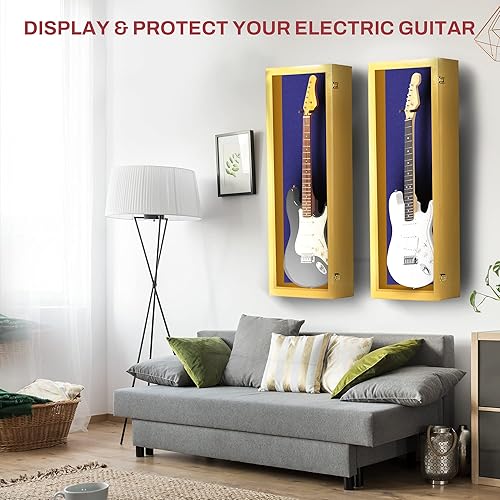 Miniatura 175 de PENNZONI Vitrina para guitarra eléctrica, estuche acrílico para guitarra eléctrica, soporte de pared, estuche de pared para guitarra hecha de marco