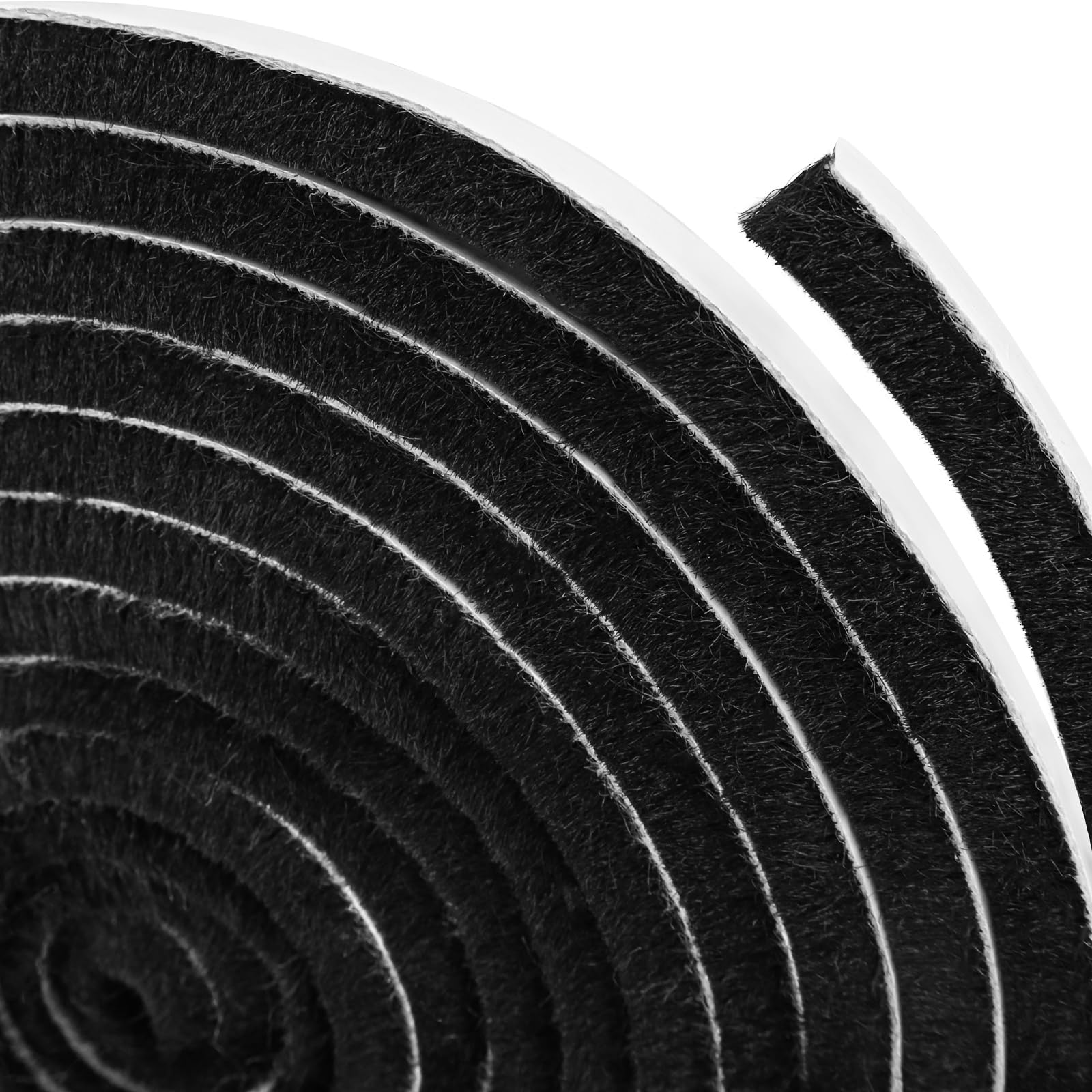 6 m uszczelka szczotkowa, samoprzylepna, 9 mm (szer.) x 15 mm (śr.), uszczelka szczotkowa, do rolet, ochrona przed owadami, wiatroszczelna, pyłoszczelna, ochrona przed hałasem, do drzwi
