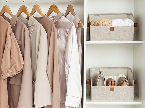 Miniatura 3 de StorageWorks Contenedores organizadores de armario, caja de almacenamiento trapezoidal, cestas de almacenamiento de tela para estantes, pequeños,