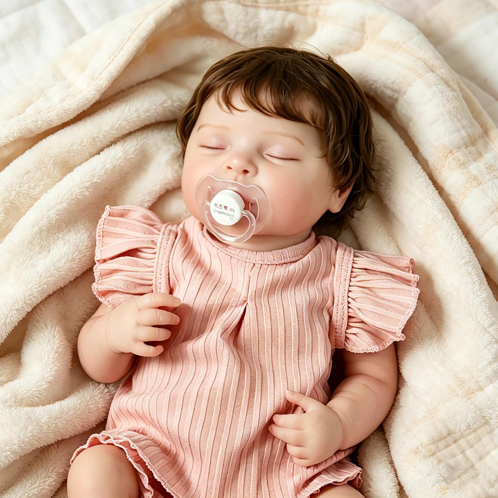 MIAISHUVO Reborn Baby Dolls 20 Inch Sleeping Realistic Baby Doll Vinyl Full Body,Lifelike Newborn Dolls with Accessories for Kids Age 3+