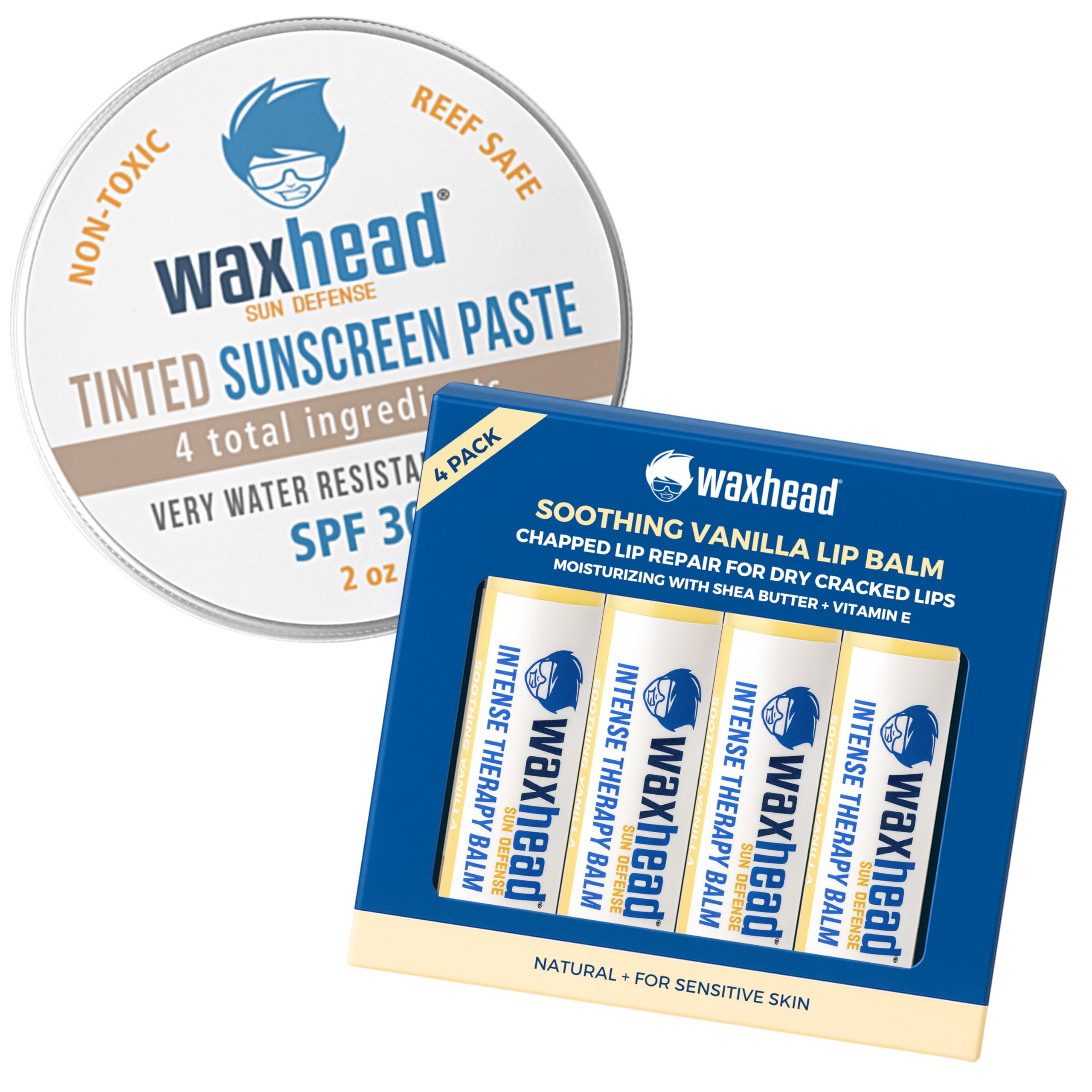 Tinted Zinc Oxide Sunscreen Paste and Vanilla Lip Balm Bundle