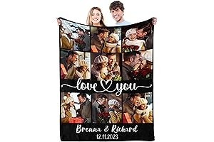 Personalized Couple Gifts: Photo Blankets with Names and Romantic Quotes