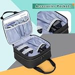 Luxja Label Maker Carrying Case Compatible with Brother P-Touch PT-D610BT / PT-D410 / PT-D460BT, Storage Bag for Brother Label Printer with Multiple Pockets, Black