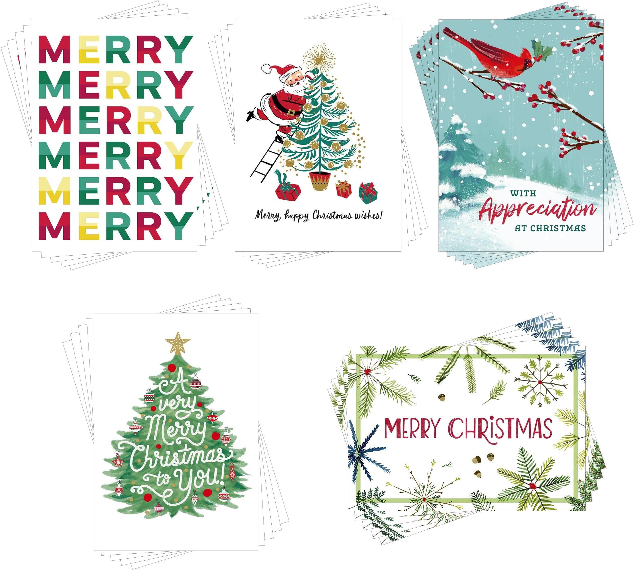 Hallmark Business 25 Pack Bulk Assorted Christmas Cards (Classic Mix)