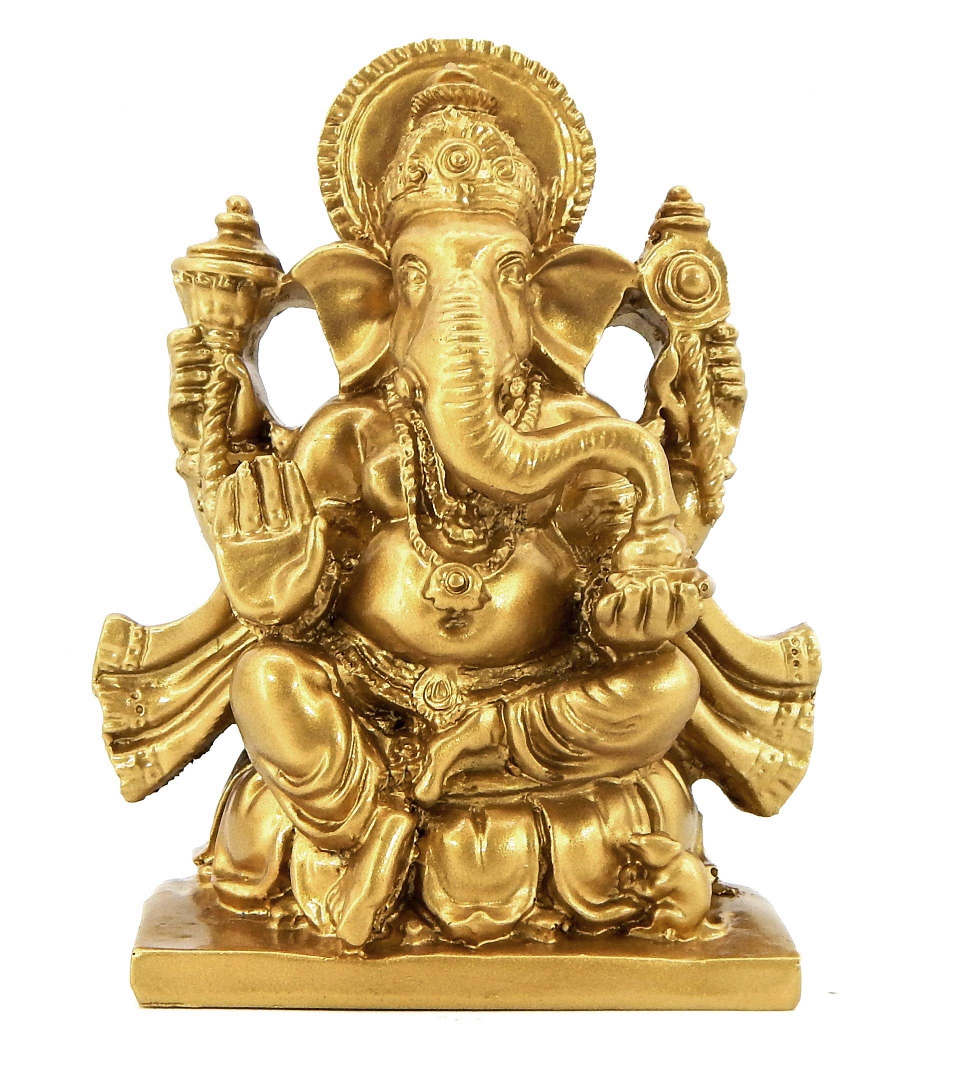 Small Ganesh Statue in Marble Powder Ganesha Sculpture Good Luck God