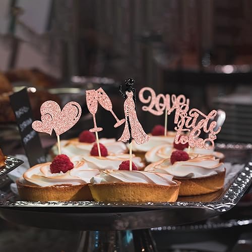 Miniatura 7 de 30 piezas de decoración para cupcakes con purpurina champán y corazón, para despedida de soltera, bodas, compromisos, despedidas de soltera,