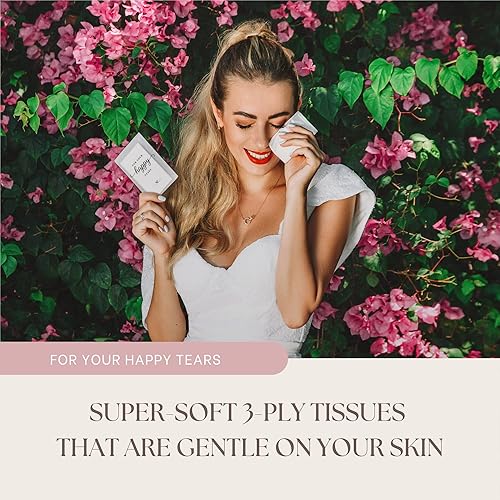 Miniatura 9 de Paquetes de pañuelos de boda para invitados, juego de 20 unidades, para tus lágrimas felices, recuerdos de boda para invitados, papel esmerilado,