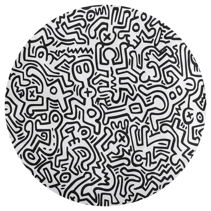 ☆新品☆ キースヘリング　ラグ　まる　インテリア　絨毯 Amazon | キース ヘリング ラグ カーペット 洗える ラグマット