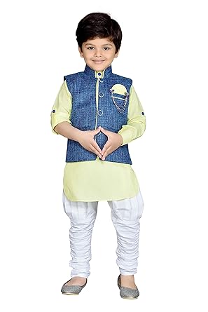 AJ Dezines Kids Ethnic Wear Kurta Pyjama and Waiscoat For Boys
