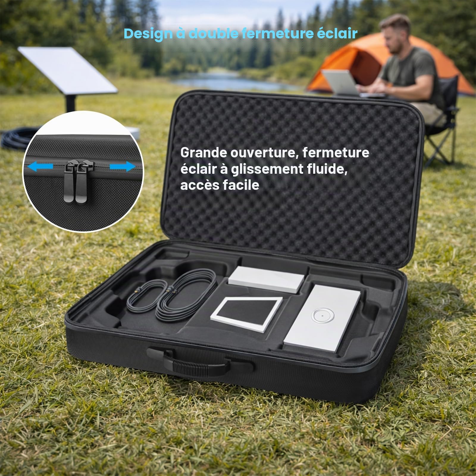 Sac Starlink Transport, Sac de Rangement Étanche Starlink Gen 3 Housse de Protection en EVA éclaboussures et Aux Chocs avec Bandoulière pour Voyage, Camping-Car et Camping en Plein Air (Noir)