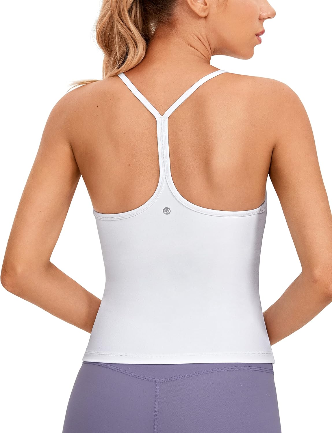 CRZ YOGA Butterluxe Women's TBack Tank Top with BuiltIn Bra U Neck