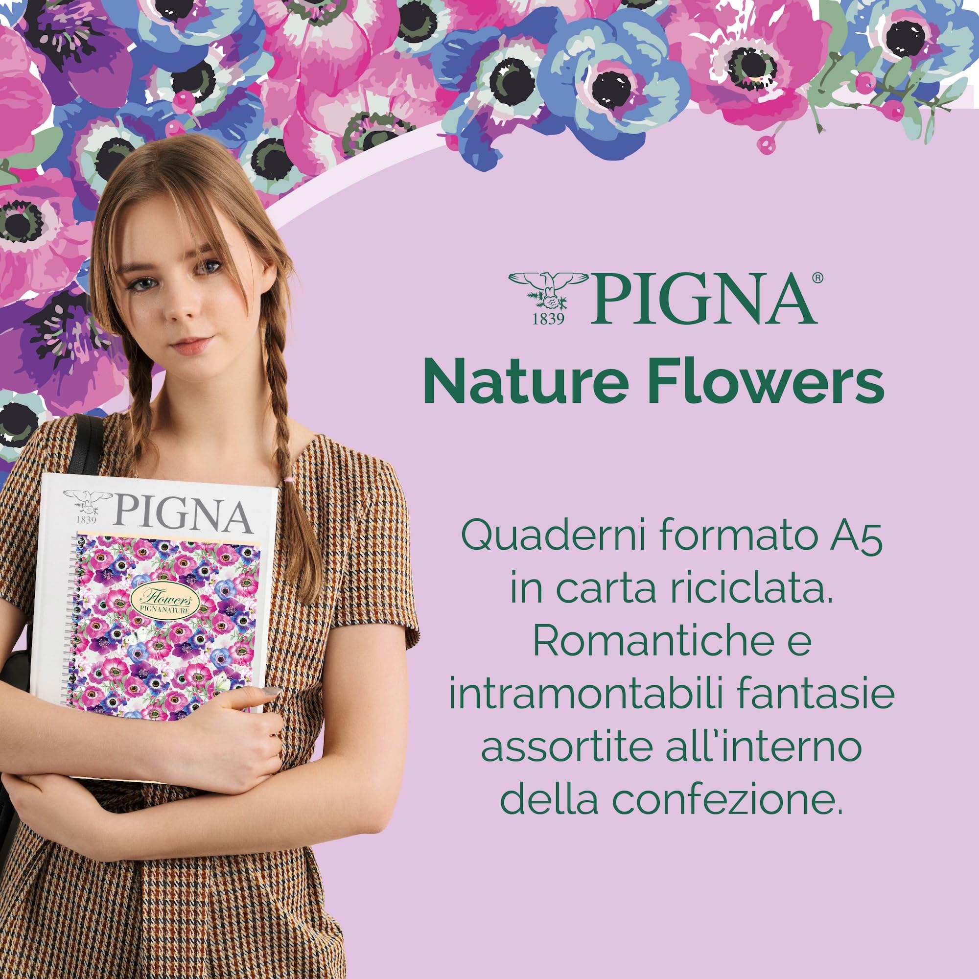 Quaderni Pigna Per Ragazze - Copertine Assortite, Carta Qualità, Ideali Per Scuola - Foto 3