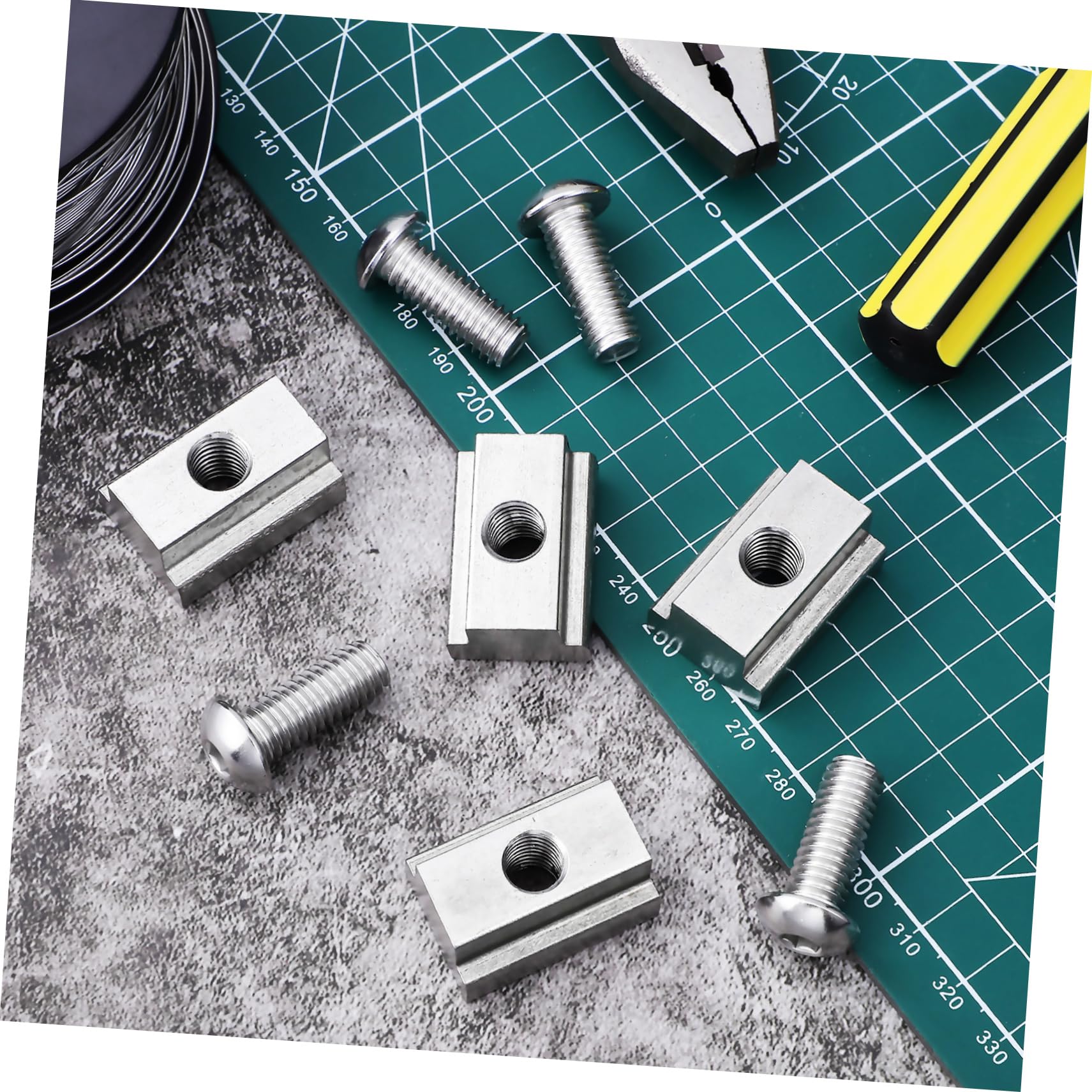 GRIRIW Truck Bed Bolt Hardware Stainless Steel Jigs Screw Nut Woodworking Tool Bed Rail Hardware Truck Rail Accessories