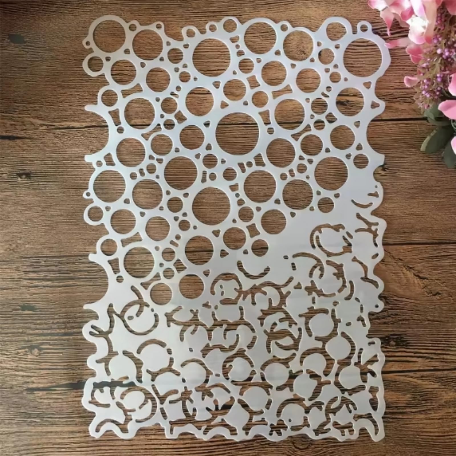 A4 29cm Irregular Bubble Circle Round Layering Stencils Painting Scrapbook Coloring Embossing Album Decorative Template (11.4inchx8.27inch)