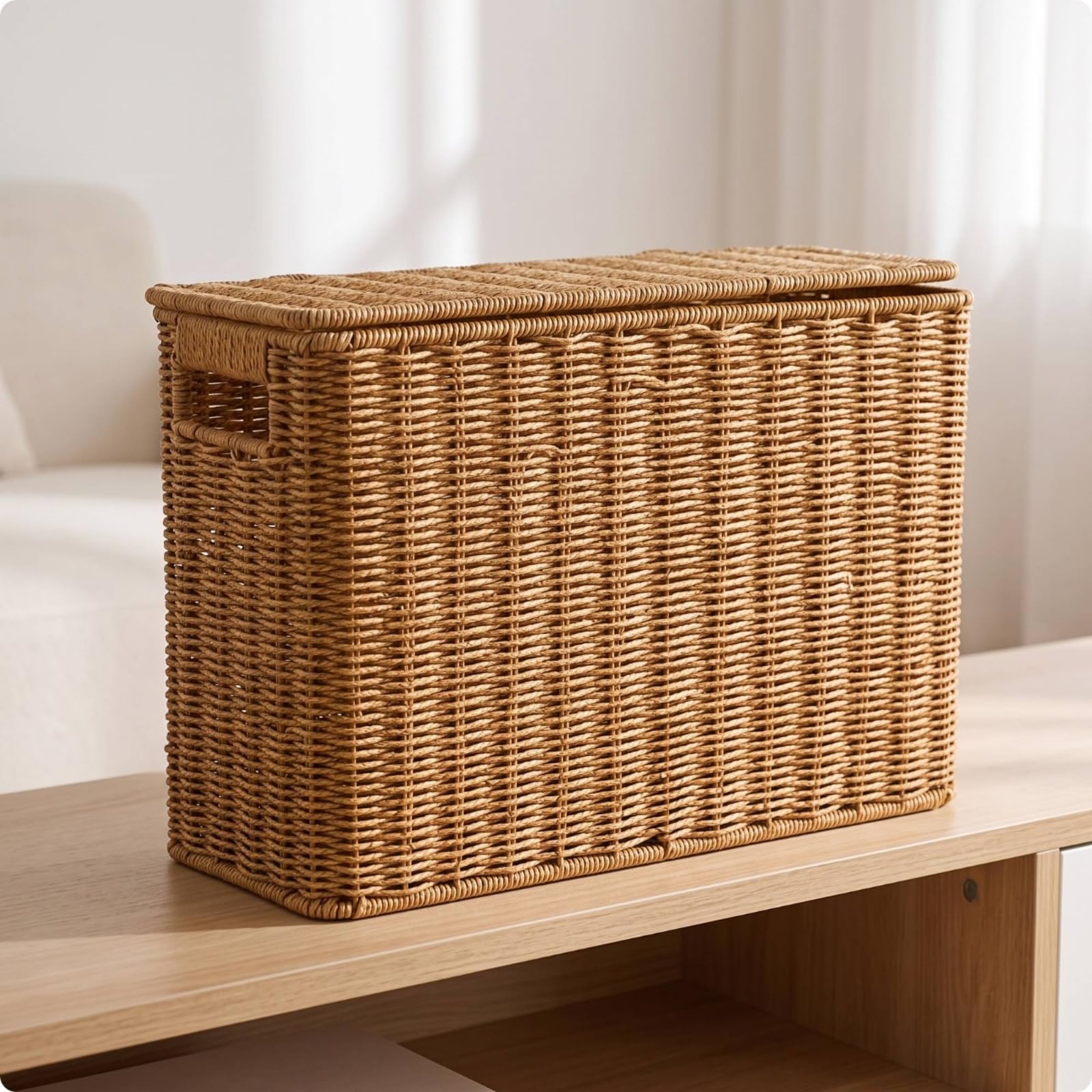 Cesta Rectangular con Tapa, style to 3, 48 × 18 × 33 Cm