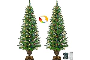 12-mode Remote Control Battery-Operated Christmas Tree with Timer and Light Switch
