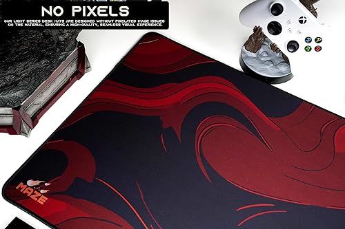 Miniatura 4 de MAZE Alfombrilla de mouse XXL  (35.5 x 15.8 x 0.12 pulgadas) Serie Light para máxima velocidad (impermeable) alfombrilla de escritorio  Colores