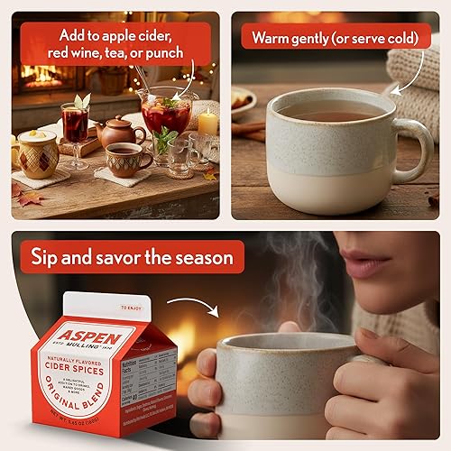 Miniatura 6 de Aspen Mulling Mezcla original de especias de sidra. Canela, nuez moscada y clavo. Mezcla de especias navideñas para sidra especiada, vino tinto