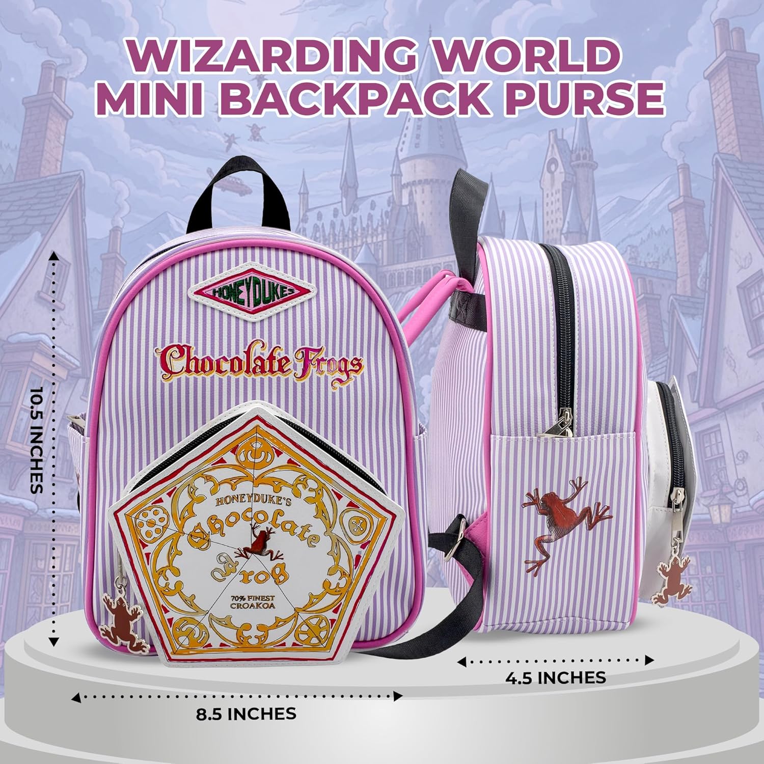 AI ACCESSORY INNOVATIONS Harry Potter Honey Dukes Cosplay PU Backpack Purse, Wizarding World Shoulder Bag, 10.5 Inch, Faux Leather - Image 4