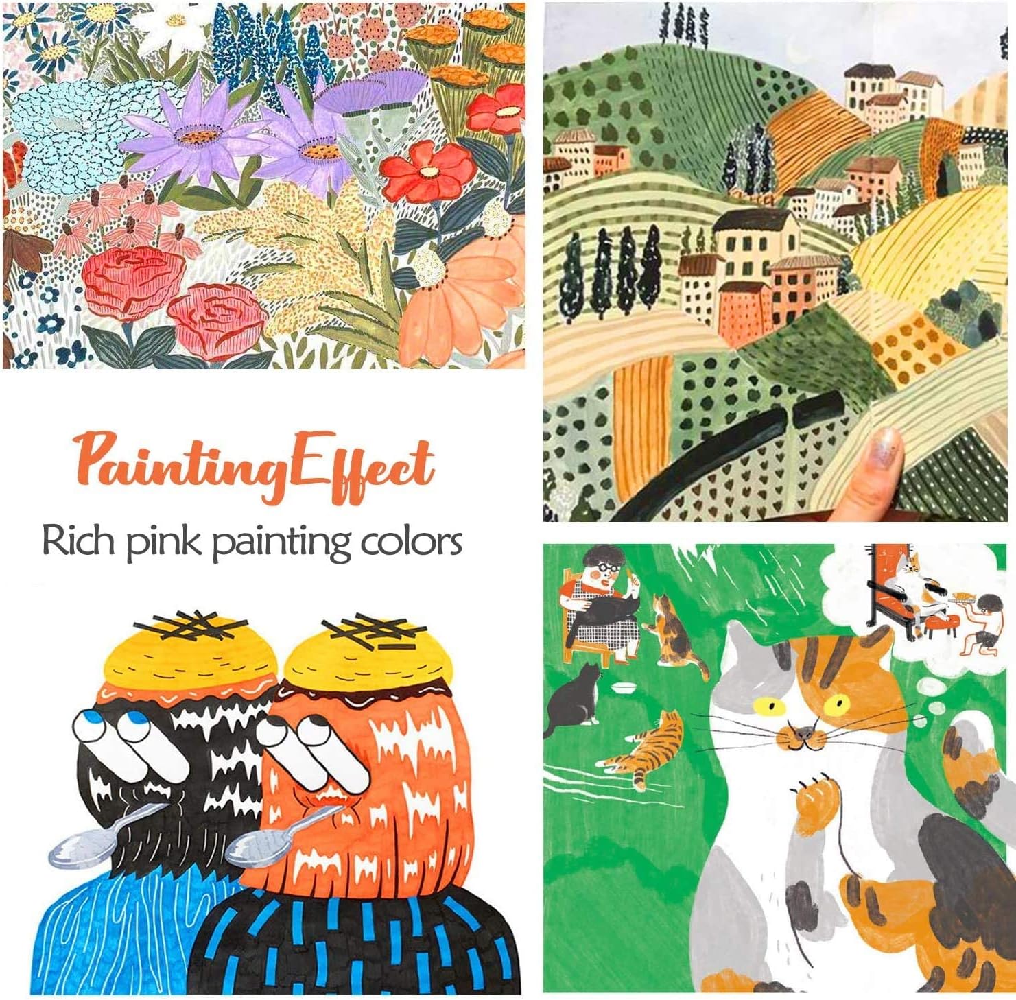 M ZSCMイラストペン 100色 ふで・極細 水性 カラーペン セット アートマーカーペン 水彩毛筆 鮮やか 水性ペン 手帳 絵手紙 色塗り 大人の塗り絵 カード 学校用 子供用 収納ケース付き