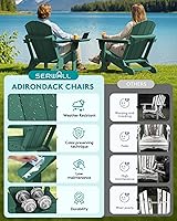 Vista 219 de SERWALL - Silla plegable Adirondack para patio, jardín, exterior, resistente a la intemperie, sillas para hoguera, color naranja