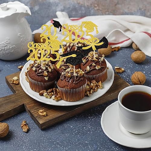 Miniatura 6 de Rsstarxi Paquete de 48 decoraciones para cupcakes de graduación 2023, congrats Grad 2023, decoraciones para tartas 2023, tapa de graduación,