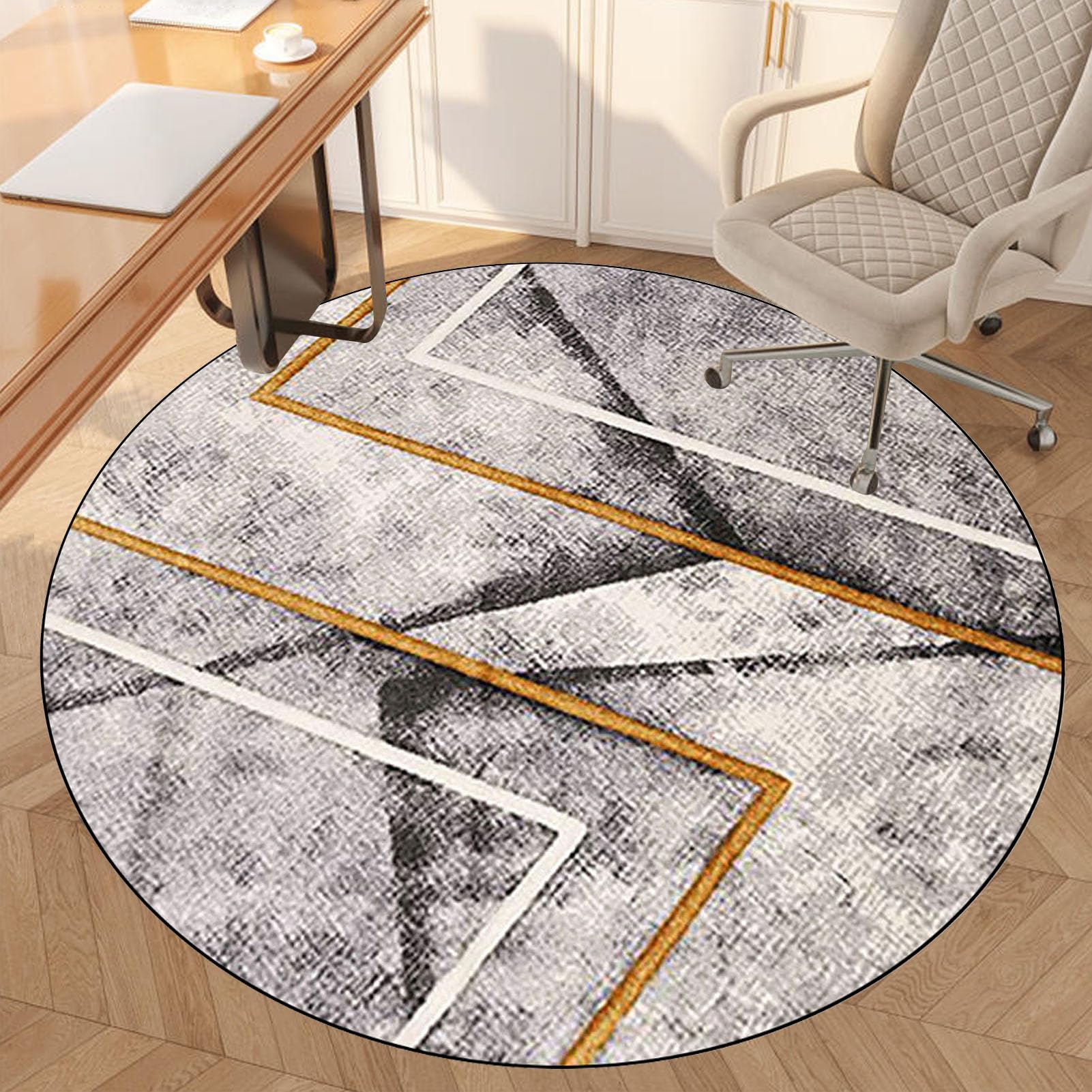 Office Chair Mat for Hardwood Floor, Round Desk Chair Mat for Rolling Chair Low-Pile Chair Carpet Hard Floor Protector Mat, Anti-Slip Gaming Computer Chair Mat Floor Mat for Office Chair 140 cm