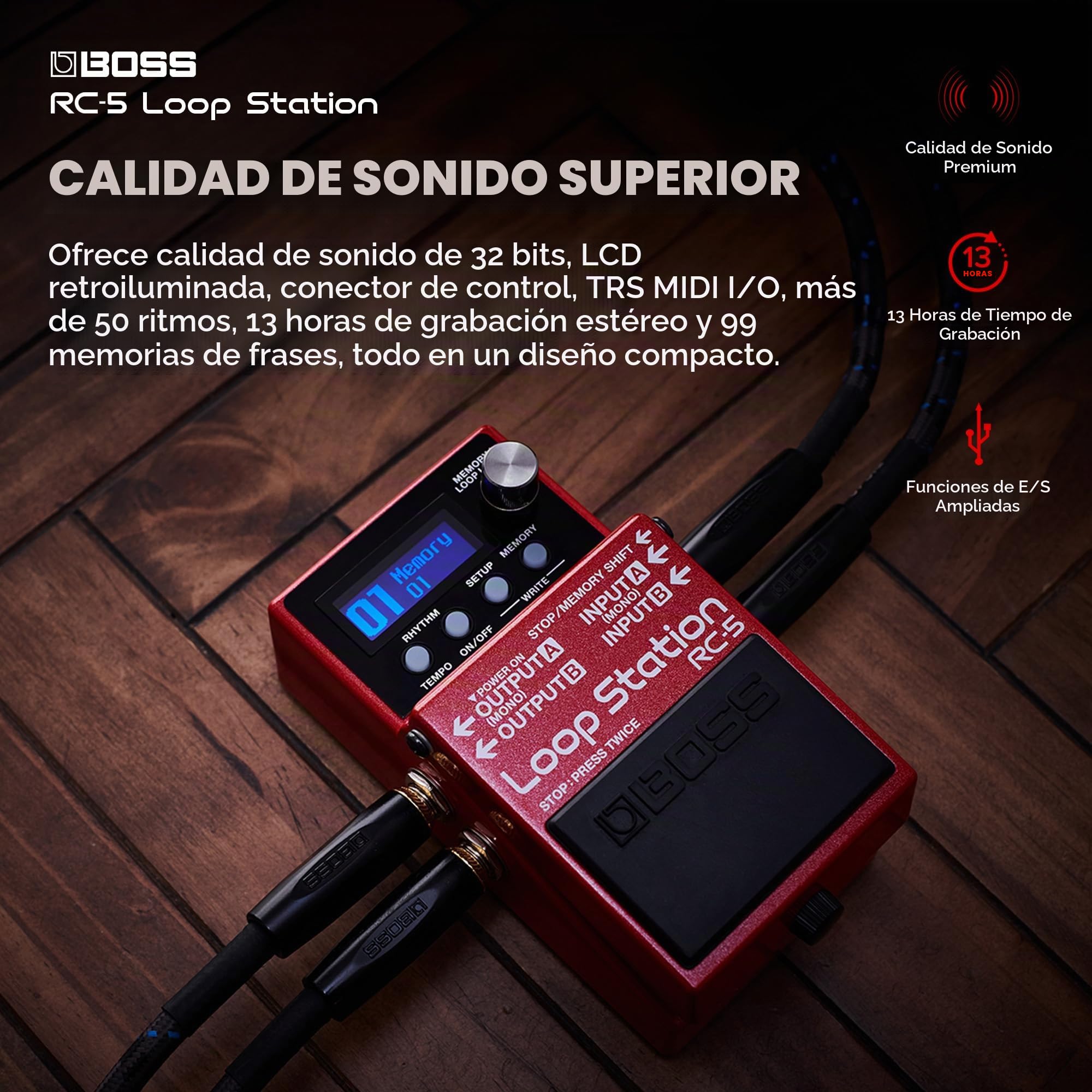 Amazon.com: BOSS RC-5 Loop Station | Funciones avanzadas de bucle