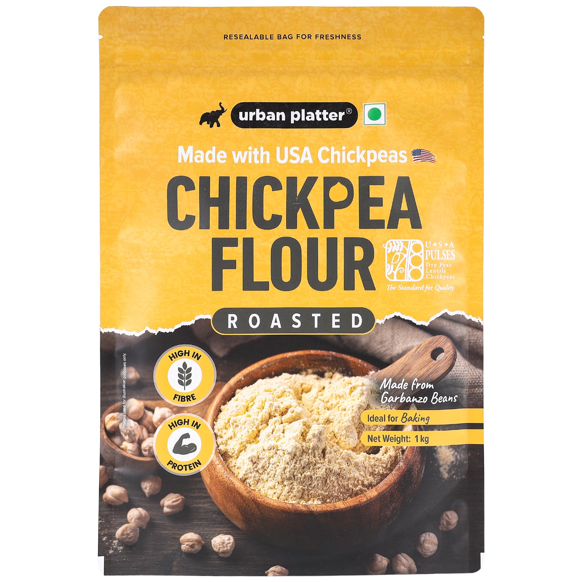 Urban Platter USA Roasted Chickpeas Flour, 1Kg (Besan | High in Fibre & Protein| Ideal for Baking| Gluten-Free) (B0CPLKW1FK) Amazon Price History, Amazon Price Tracker