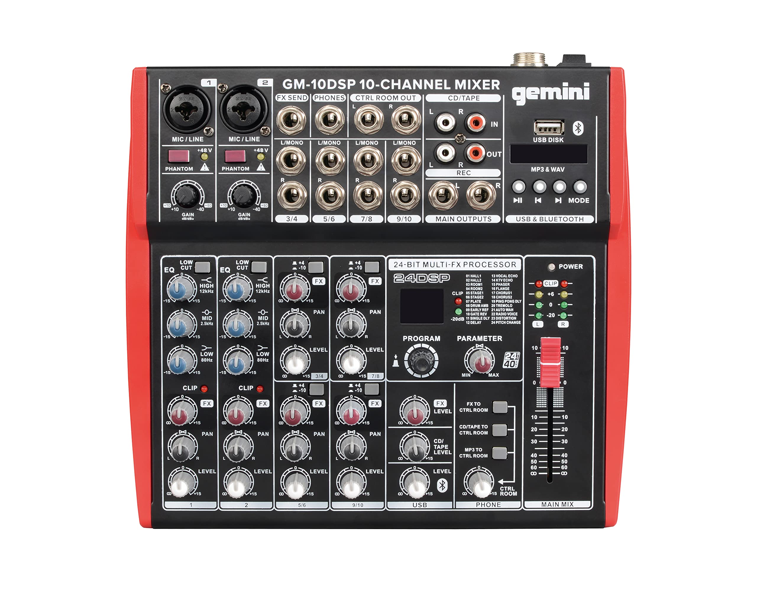 Amazon.com: Gemini GM-10DSP Compact 10 Channel Bluetooth Mixer