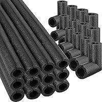 Vista 12 de Paquete de 4 tubos de espuma de aislamiento de codo para exteriores, cubiertas de tubería negra, tubos de aislamiento de codos, cubiertas de espuma