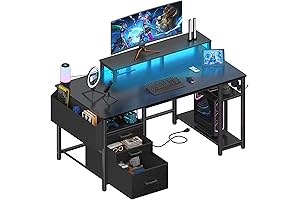 Lufeiya Gaming Desk with LED Lights: Level Up Your Gaming Station