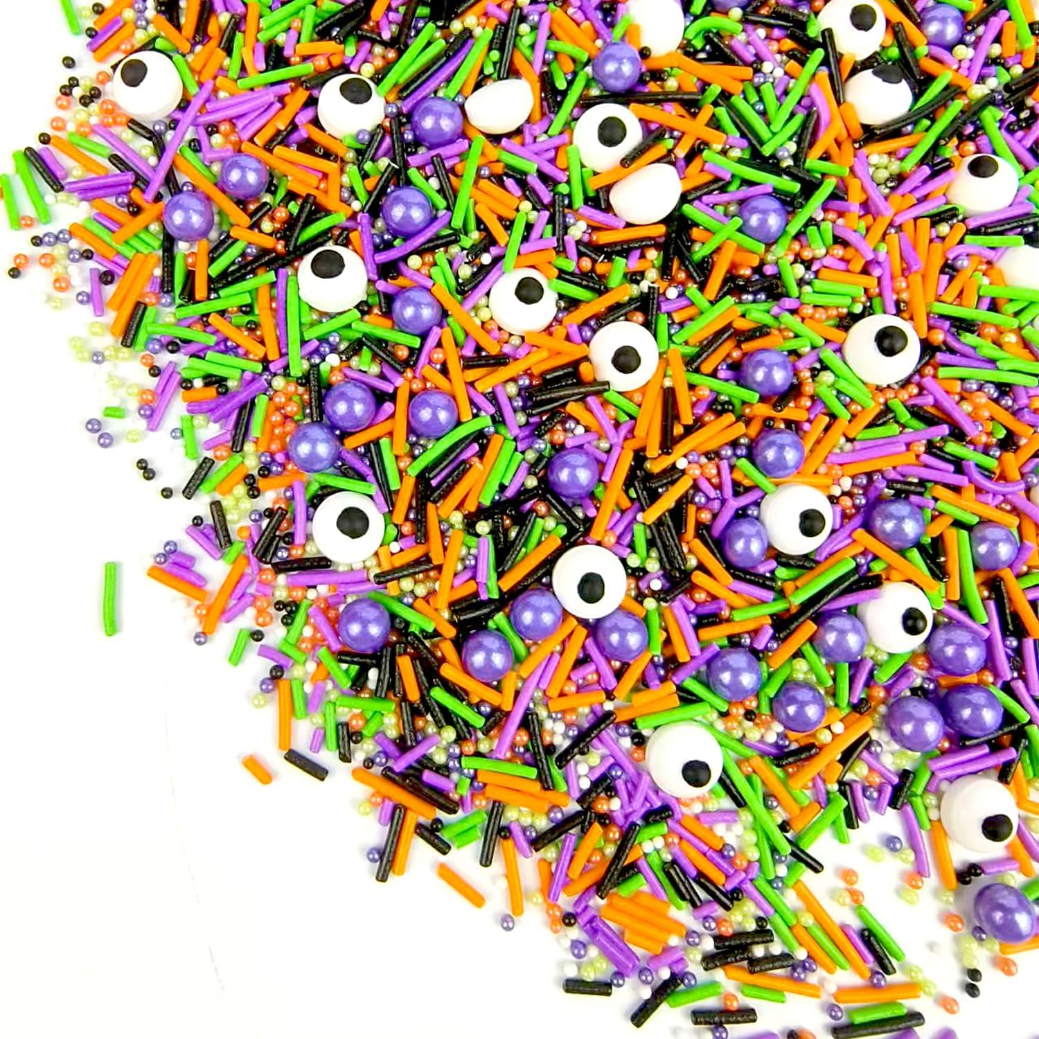 Halloween Sprinkles for Cake Decorating 4.58 ounce Eyeball Sprinkles for Halloween Party Cupcake Toppers Cookie Ice Cream Decorations Celebrations